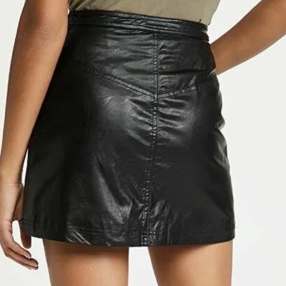 Free People Faux Leather Mini Skirt
